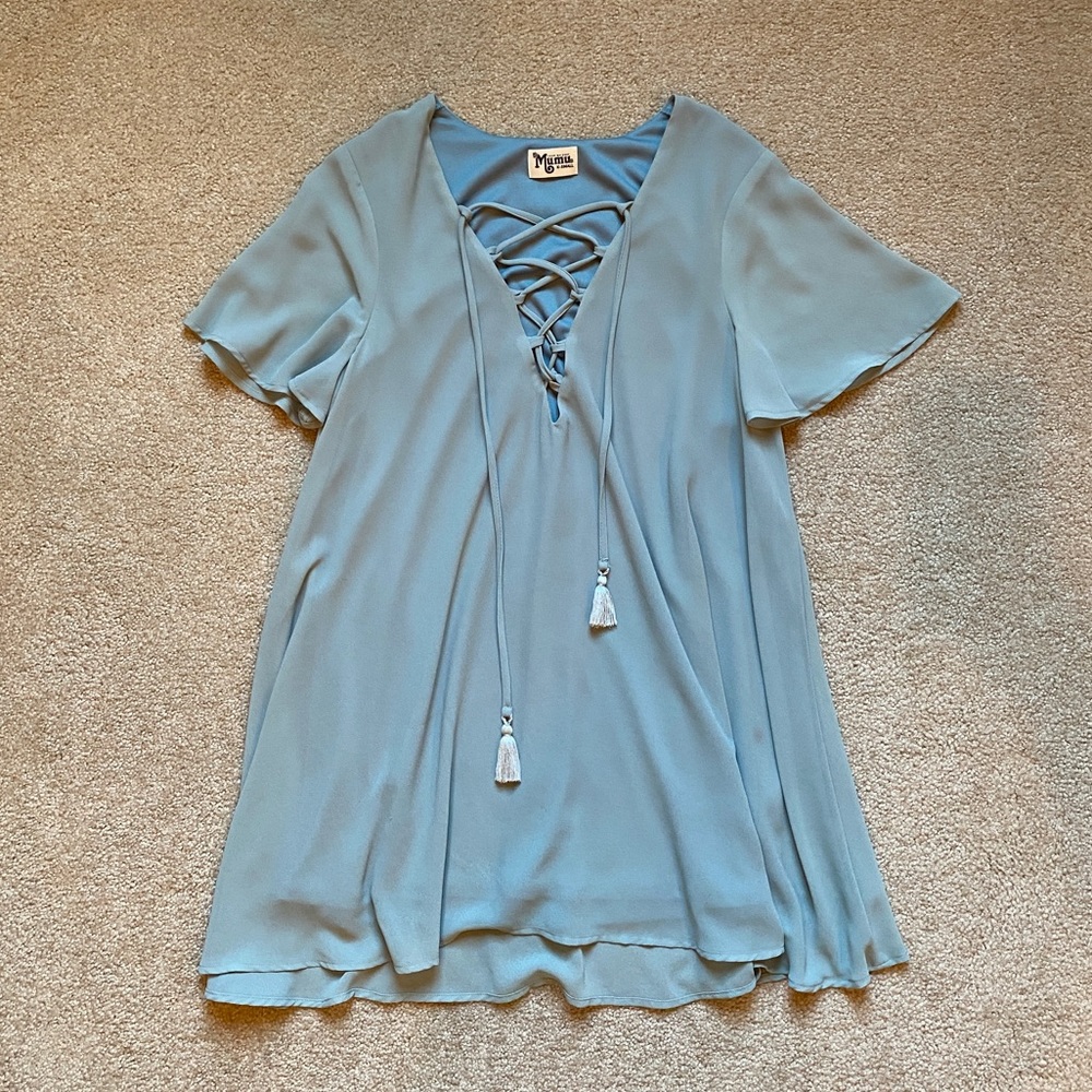 XS Show Me Your Mumu Rancho Vista Tunic Dress in Deep Sage
